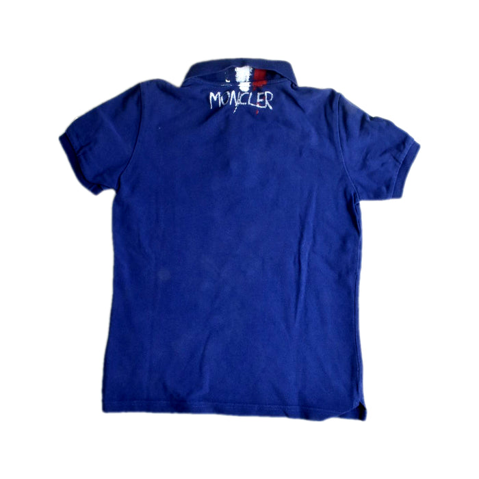 A Navy Short Sleeve Polos from Moncler in size 10Y for boy. (Back View)