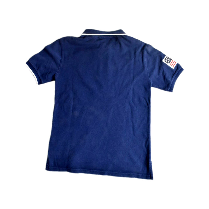 A Navy Short Sleeve Polos from Polo Ralph Lauren in size 8Y for boy. (Back View)