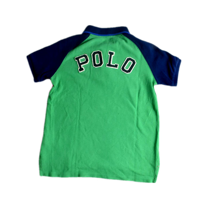 A Pink Short Sleeve Polos from Polo Ralph Lauren in size 7Y for boy. (Back View)