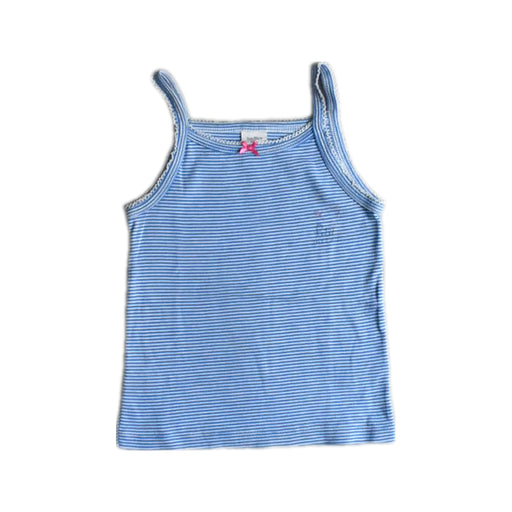 A Blue Sleeveless Tops from Petit Bateau in size 2T for girl. (Front View)