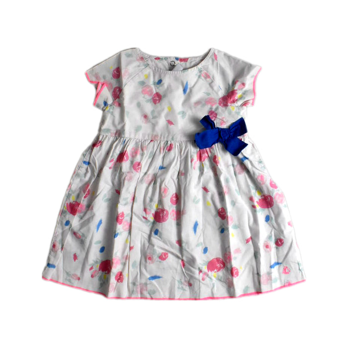 A White Short Sleeve Dresses from Petit Bateau in size 12-18M for girl. (Front View)