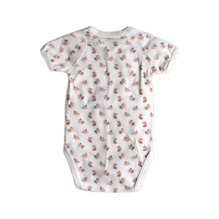 A White Short Sleeve Bodysuits from Petit Bateau in size 0-3M for girl. (Back View)