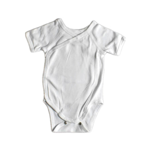 A White Short Sleeve Bodysuits from Petit Bateau in size 0-3M for girl. (Front View)