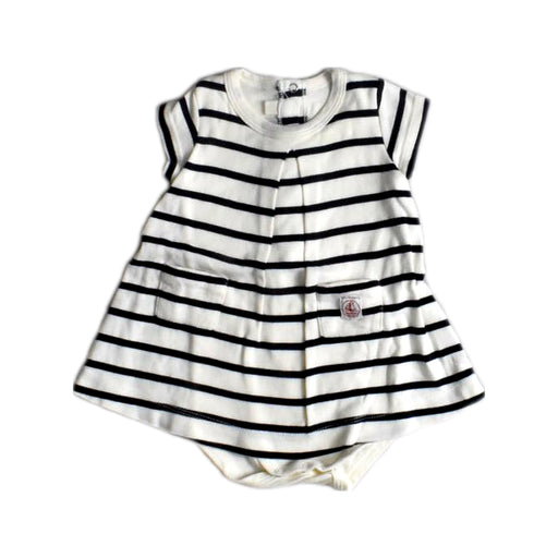 A White Short Sleeve Bodysuits from Petit Bateau in size 0-3M for girl. (Front View)