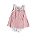 A Pink Sleeveless Rompers from Petit Bateau in size 0-3M for girl. (Front View)