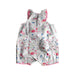 A Pink Sleeveless Rompers from Petit Bateau in size 2T for girl. (Back View)