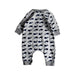 A Grey Long Sleeve Rompers from Petit Bateau in size 3-6M for boy. (Back View)