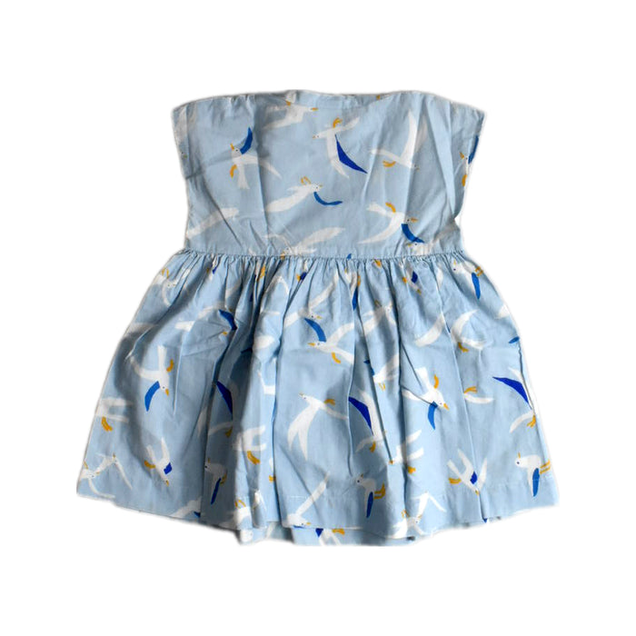 A Blue Sleeveless Dresses from Petit Bateau in size 12-18M for girl. (Back View)
