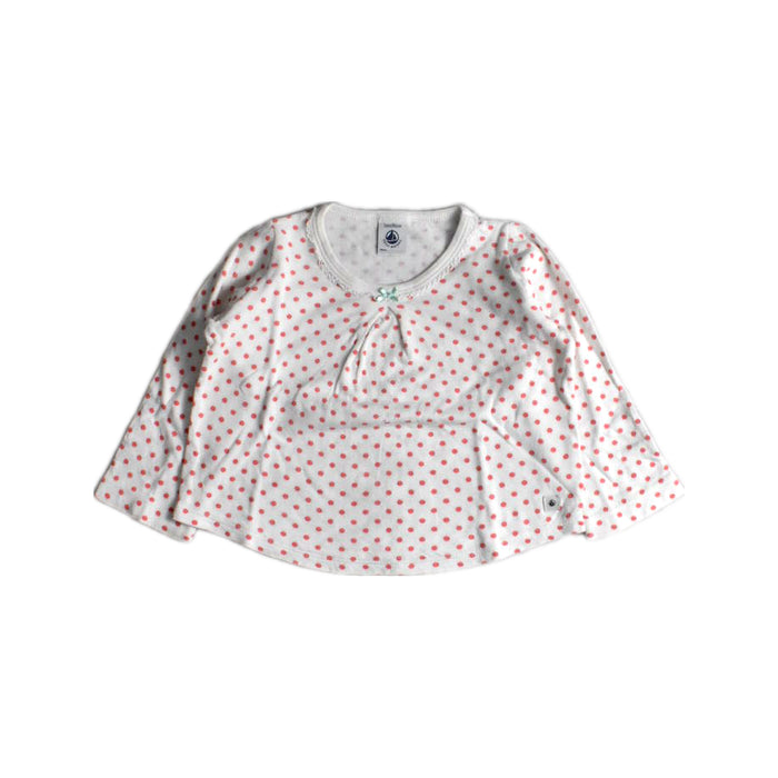 A White Long Sleeve Tops from Petit Bateau in size 2T for girl. (Front View)