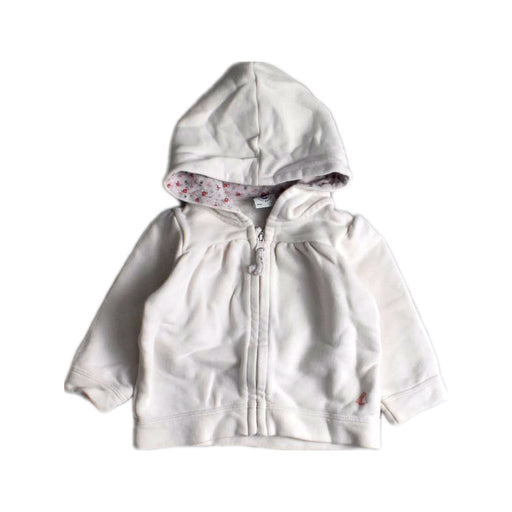 A White Hooded Sweatshirts from Petit Bateau in size 3-6M for girl. (Front View)