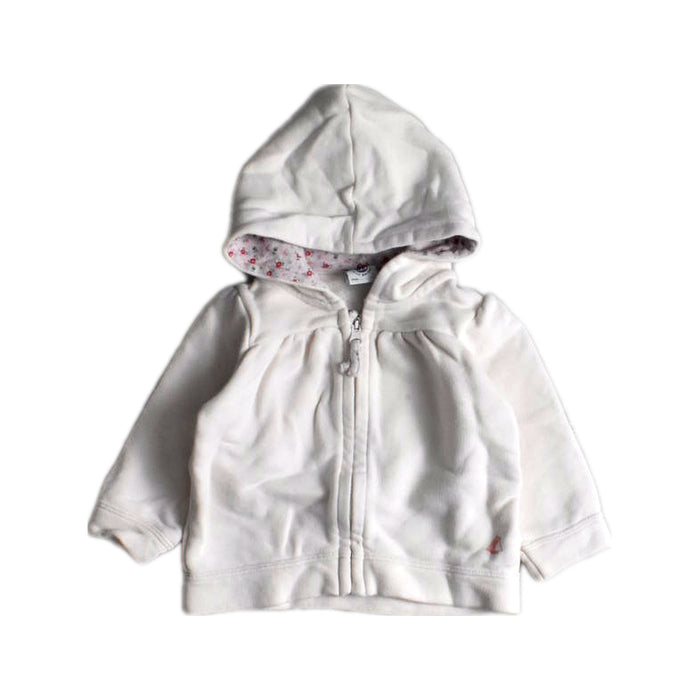 A White Hooded Sweatshirts from Petit Bateau in size 3-6M for girl. (Front View)