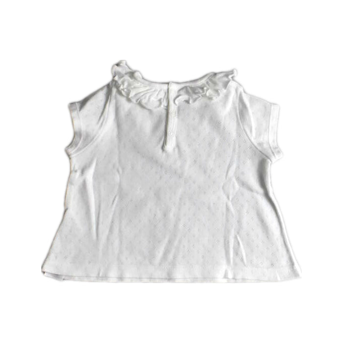 A White Sleeveless Tops from Petit Bateau in size 3-6M for girl. (Back View)