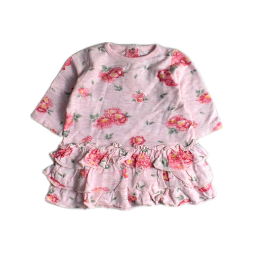 A Pink Long Sleeve Dresses from Petit Bateau in size 0-3M for girl. (Front View)