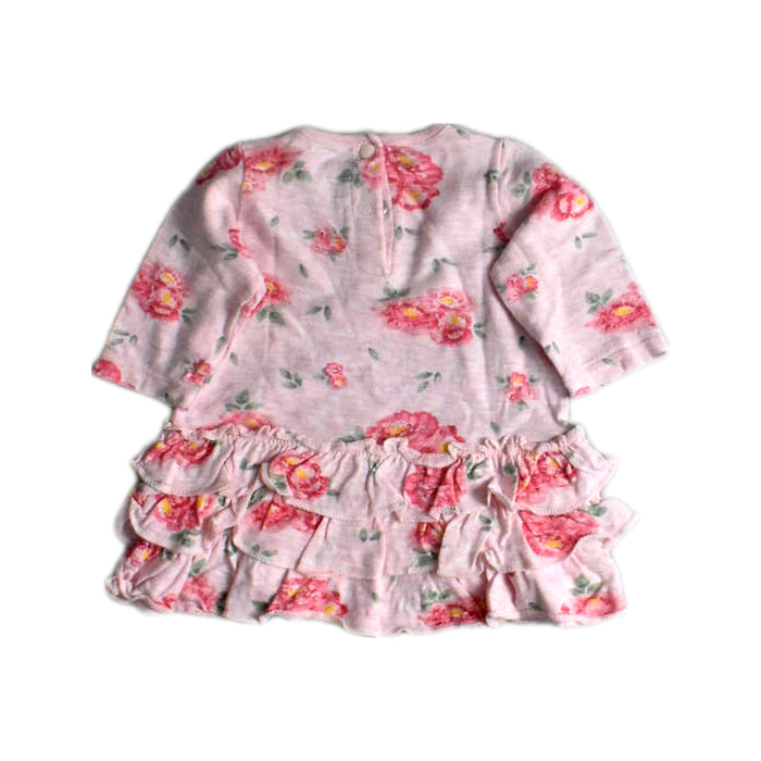 A Pink Long Sleeve Dresses from Petit Bateau in size 0-3M for girl. (Back View)