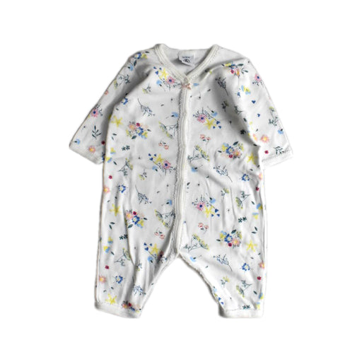 A White Long Sleeve Rompers from Petit Bateau in size 0-3M for girl. (Front View)