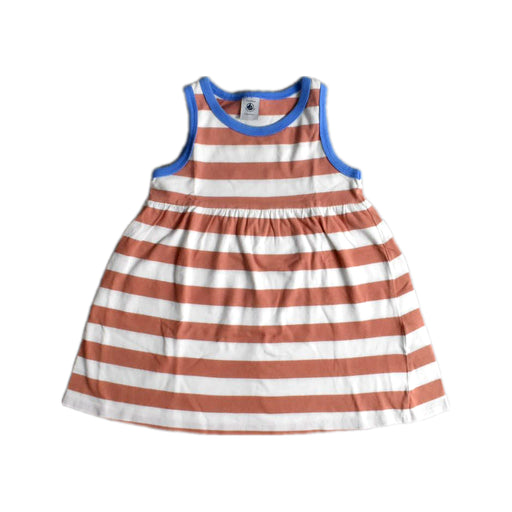 A White Sleeveless Dresses from Petit Bateau in size 2T for girl. (Front View)