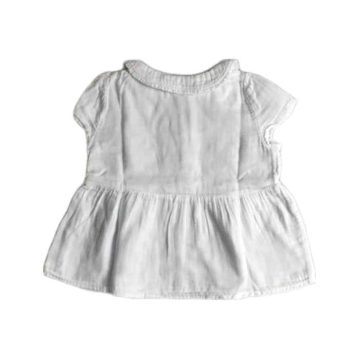 A White Short Sleeve Shirts from Cyrillus in size 3T for girl. (Back View)