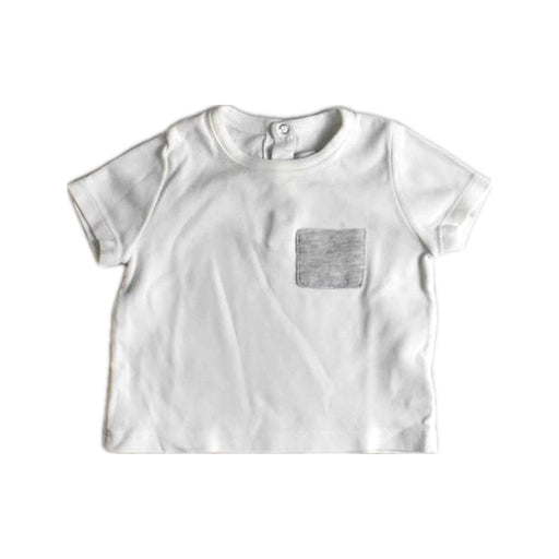 A White Short Sleeve T Shirts from Petit Bateau in size 3-6M for boy. (Front View)