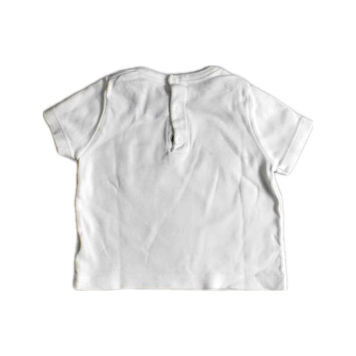 A White Short Sleeve T Shirts from Petit Bateau in size 3-6M for boy. (Back View)