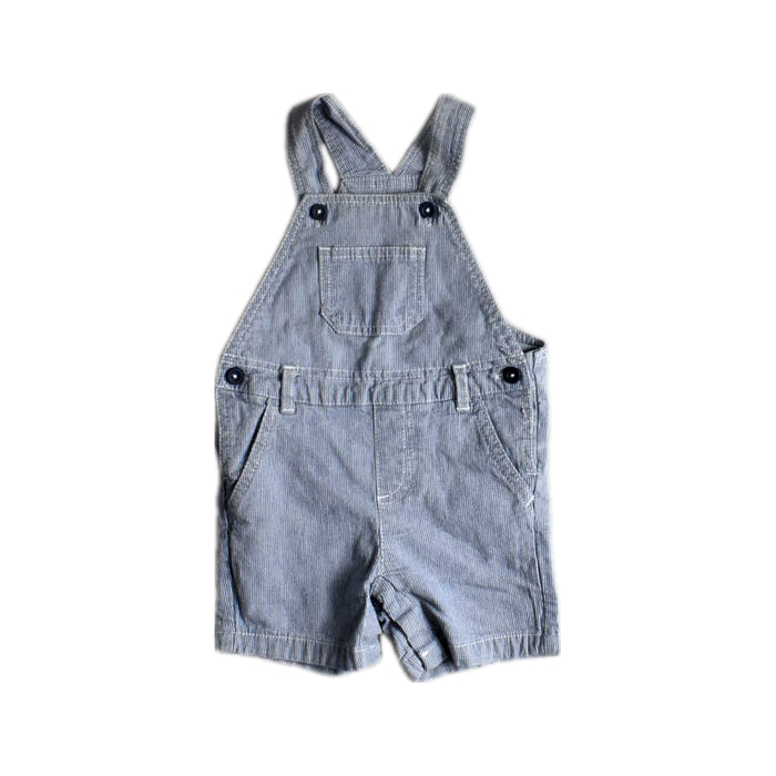 A Blue Overall Shorts from Bout'Chou in size 6-12M for boy. (Front View)