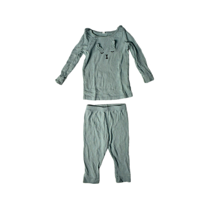 A Green Pyjama Sets from Mori in size 6-12M for girl. (Front View)