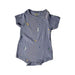 A Blue Short Sleeve Bodysuits from Le Petit Society in size 0-3M for girl. (Front View)