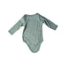 A Green Long Sleeve Bodysuits from Mori in size 6-12M for girl. (Back View)