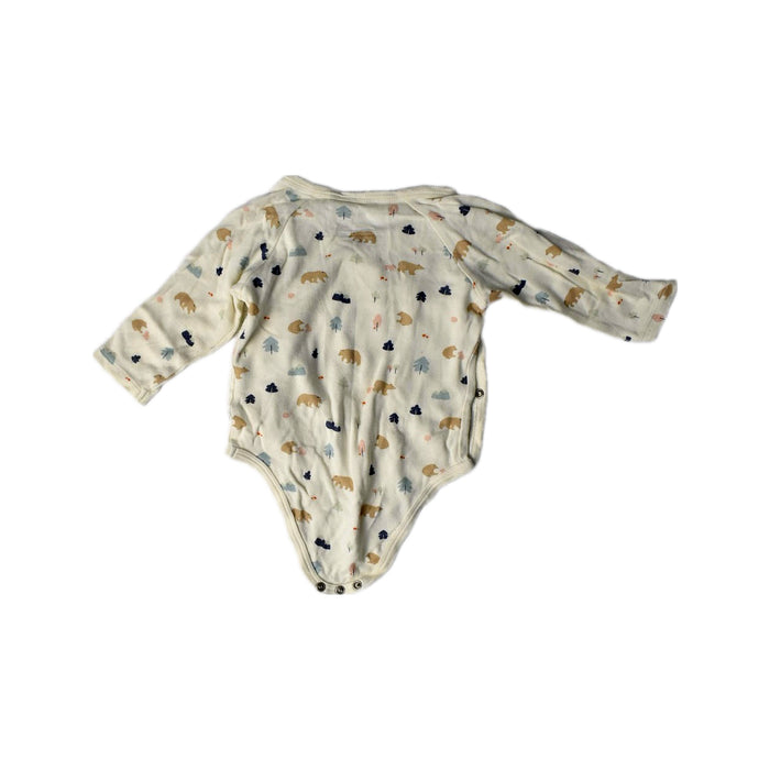 A Ivory Long Sleeve Bodysuits from Mori in size 6-12M for girl. (Back View)