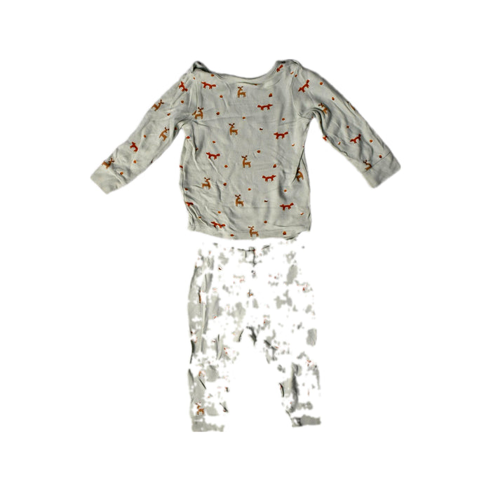 A White Pyjama Sets from Mori in size 6-12M for girl. (Back View)