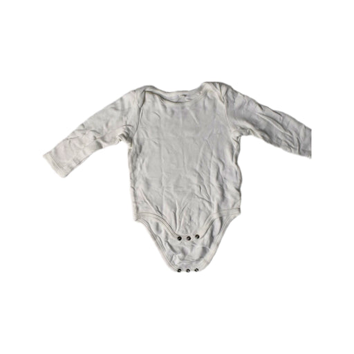 A White Long Sleeve Bodysuits from Mori in size 6-12M for girl. (Front View)