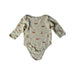 A Beige Long Sleeve Bodysuits from Mori in size 6-12M for girl. (Front View)