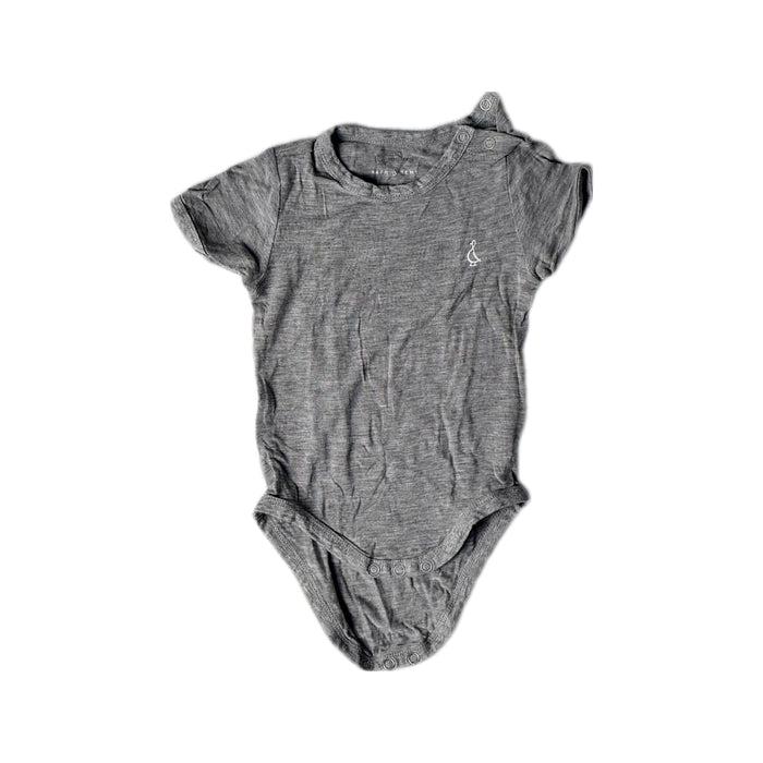 A Grey Short Sleeve Bodysuits from Raph and Remy in size 6-12M for girl. (Front View)