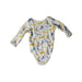 A Yellow Long Sleeve Bodysuits from Mori in size 6-12M for girl. (Back View)