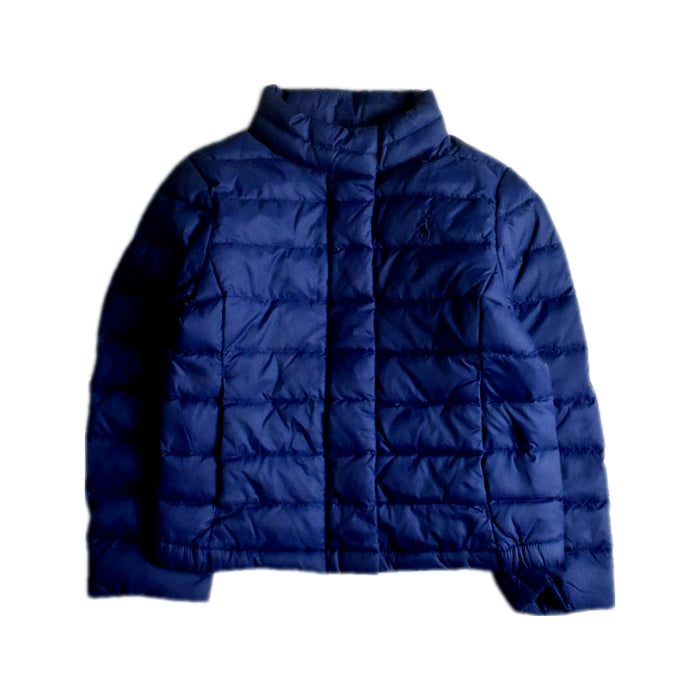 A Blue Puffer/Quilted Jackets from Polo Ralph Lauren in size 3T for neutral. (Front View)