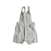 A White Overall Shorts from Petit Bateau in size 3T for boy. (Front View)