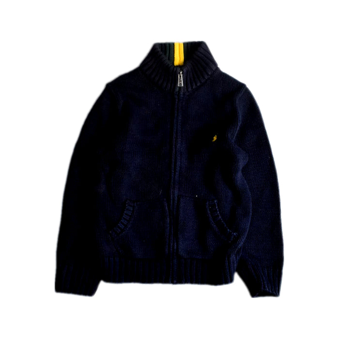 A Navy Zippered Sweatshirts from Polo Ralph Lauren in size 3T for boy. (Front View)