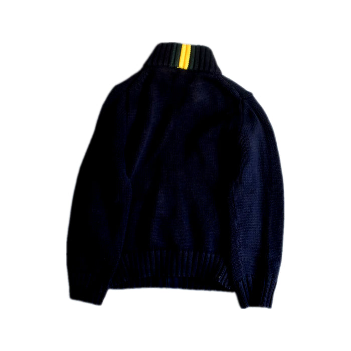 A Navy Zippered Sweatshirts from Polo Ralph Lauren in size 3T for boy. (Back View)