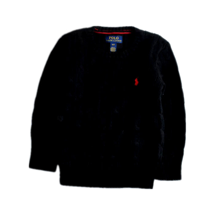 A Black Knit Sweaters from Polo Ralph Lauren in size 3T for boy. (Front View)