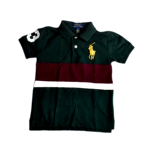A Green Short Sleeve Polos from Polo Ralph Lauren in size 4T for boy. (Front View)