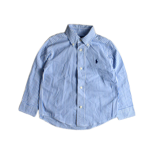 A Blue Long Sleeve Shirts from Polo Ralph Lauren in size 3T for boy. (Front View)