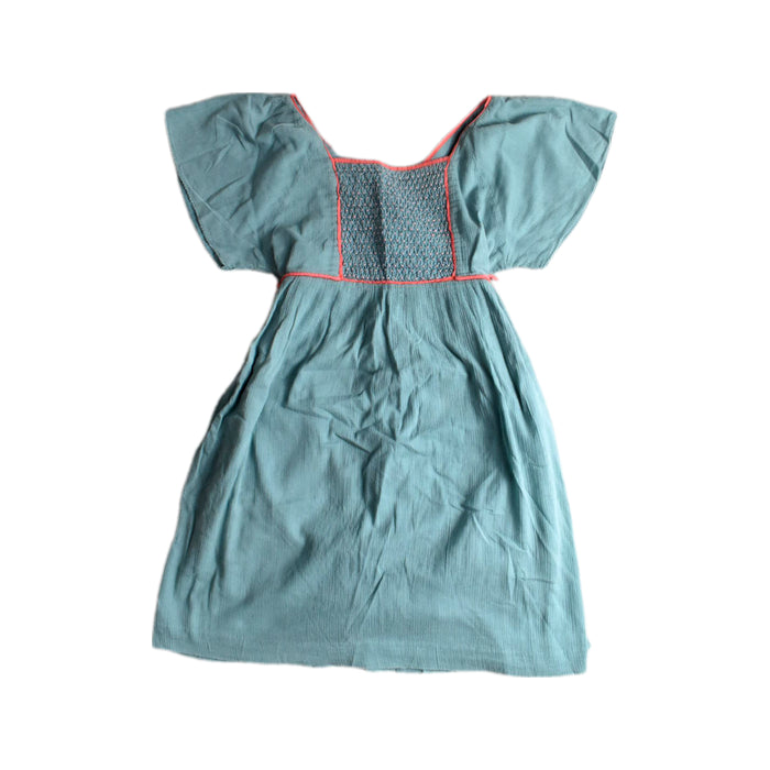 A Blue Short Sleeve Dresses from Château de Sable in size 10Y for girl. (Front View)