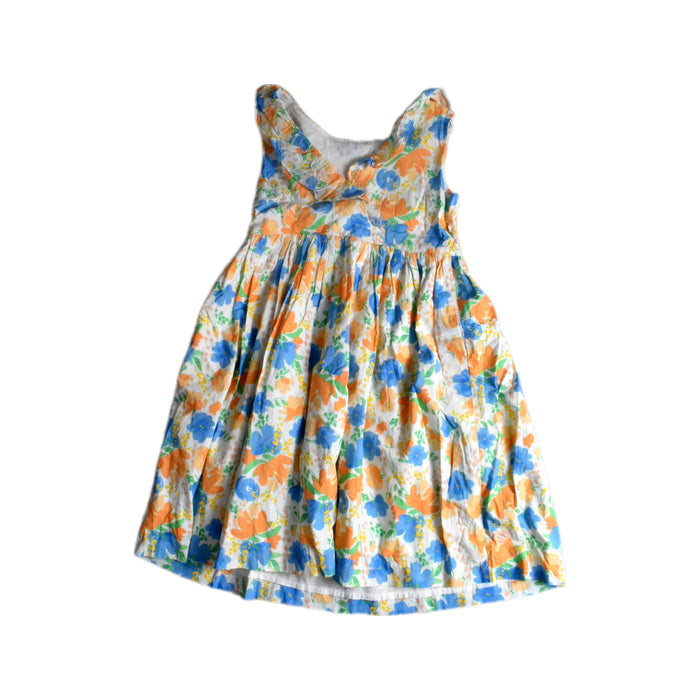 A Multicolour Sleeveless Dresses from Château de Sable in size 10Y for girl. (Back View)