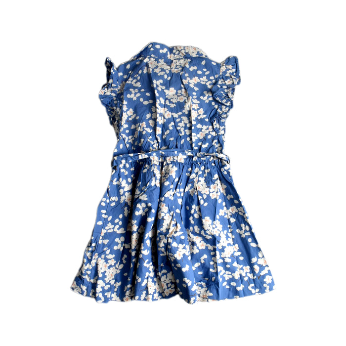 A Blue Short Sleeve Dresses from Petit Bateau in size 10Y for girl. (Back View)