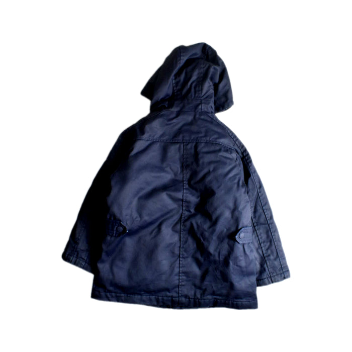 A Navy Coats from Jacadi in size 4T for neutral. (Back View)