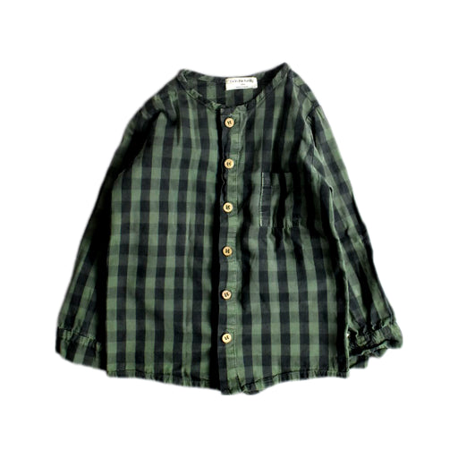 A Green Long Sleeve Shirts from 1 + in the family in size 2T for boy. (Front View)