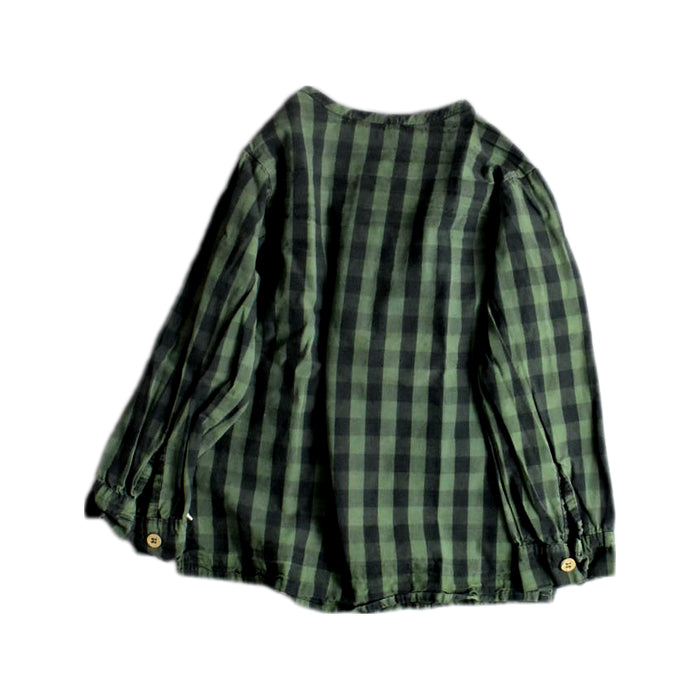 A Green Long Sleeve Shirts from 1 + in the family in size 2T for boy. (Back View)