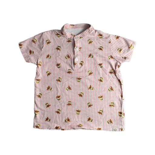 A Pink Short Sleeve Shirts from Le Petit Society in size 6T for boy. (Front View)