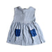 A Blue Sleeveless Dresses from Château de Sable in size 4T for girl. (Front View)