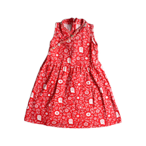A Red Sleeveless Dresses from Elly in size 3T for girl. (Front View)