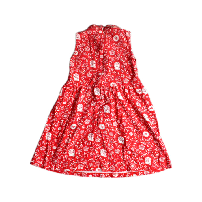 A Red Sleeveless Dresses from Elly in size 3T for girl. (Back View)